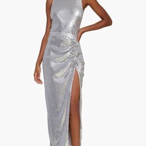 Avec les Filles silver sequin dress. Size 8 fits like a 6.